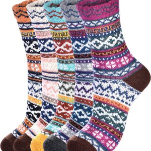 Nimalpal Wool Socks for Women - 5 Pairs Wool Socks Soft Womens Socks, Winter Hiking Socks Cozy Socks Warm Socks