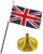Moon Knives UK United Kingdom 4”x6” Flag Desk Set Table Stick Gold Base – Party Decorations Supplies For Parades – Prime Outside, Garden, Men Cave Decor Flag