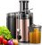 Qcen Juicer Machine, 500W Centrifugal Juicer Extractor with Wide Mouth 3” Feed Chute for Fruit Vegetable, Easy to Clean, Stainless Steel, BPA-free (Rose Gold)