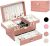 Dajasan Jewelry Organizer Box, Jewelry Box Organizer for Women Girls, 3 Layers Large Jewelry Storage Case for Earring, Rings, Necklaces Bracelets, Watch (Rose Gold)