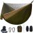 Camping Hammock, Portable Hammocks with Mosquito Net,Lightweight Nylon Parachute Hammock with 10ft Tree Straps,Camping Gear Must Haves for Travel Hiking Backpacking Beach Patio-Green&Khaki