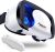 VR Headset with Controller Adjustable 3D VR Glasses Virtual Reality Headset HD Blu-ray Eye Protected Support 5~7 Inch for Phone/Android White