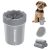 Comotech Dog Paw Cleaner, Portable Dog Paw Washer Pet Cleaning Silicone Brush with 3 Absorbent Towel, Pet Foot Cleaner for Small Breed Dogs(Grey)