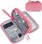 FYY Electronic Organizer, Travel Bag, Pouch, Carry Case Portable Waterproof Double Layers for Cable, Cord, Charger, Phone, Earphone Pink