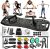 LALAHIGH Portable Home Gym System: Large Compact Push Up Board, Pilates Bar & 20 Fitness Accessories with Resistance Bands & Ab Roller Wheel – Full Body Workout for Men and Women, Gift for Boyfriend