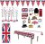 Celebrate in British Style with our 30-Piece UK Party Decorations Bundle – Table Cover, Banner, Door Cover, Photo Fun Signs, and Dangling Whirls for the Ultimate United Kingdom Bash!