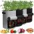 Homyhoo Potato Grow Bags with Flap 10 Gallon, 4 Pack Planter Pot with Handles and Harvest Window for Potato Tomato and Vegetables, Black and Gray