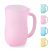 WEYOVGO Baby Bath Rinse Cup – Food Grade Silicone Shampoo & Body Washing Rinser Cup For Kids with Easy Grip Handle to Rinse Baby Shampoo and Soap – Baby Essentials (Pink)