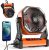 KITWLEMEN Camping Fan with LED Lantern, 20000mAh Rechargeable Battery Operated Outdoor Tent Fan with Light & Hanging Hook, 4 Speeds, Personal USB Desk Fan for Camping, Power Outage, Hurricane, Jobsite