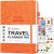Travel Journal, Vacation Planner with Packing List, Large Size Trip Planner (7 * 10”), Adventure Book for 6 Trips, Travel Gifts Accessories- Orange