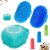 Comotech 3PCS Dog Bath Brush | Dog Shampoo Brush | Dog Scrubber for Bath | Dog Bath Brush Scrubber | Dog Shower/Washing Brush with Adjustable Ring Handle for Short & Long Hair (Blue Blue Blue)