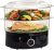 BELLA Two Tier Food Steamer with Dishwasher Safe Lids and Stackable Baskets & Removable Base for Fast Simultaneous Cooking – Auto Shutoff & Boil Dry Protection, Stainless Steel, 7.4 QT, Black