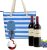 Wine Tote,Fashionable Bag for Woman,Beach Wine Purse with Hidden Insulated Compartment,Holds 2 Bottles of Wine for Travel,Wine Tasting,Party,Great Gift for Wine Lover,Stripe (blue)
