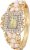 Weicam Women Bracelet Square Dial Quartz Bangle Wrist Watch Lady Diamond Pearl Jewelry Watches Gold Color