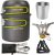 MEETSUN Backpacking Cooking Set for 1 Person,Backpacking Stove Kit，Hiking Stove kit with Stainless Steel Double Layer Thermal Insulated Cup,Backpacking Cooking Gear for Outdoor Camping Hiking Picnic