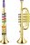 Amylove Set of 2 Music Instruments Include Toy Trumpet and Toy Saxophone Plastic Trumpet Portable Clarinet with Colored Keys Educational Toy for Home School Christmas Musical Gifts, Gold Finish