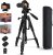 ZIKZOK 75″ Camera Tripod for Cell Phone, Travel Tripod for Camera with Wireless Remote, Heavy Duty Camera Stand Tripod for DSLR/SLR/DV/GoPro (Black)