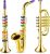 Set of 3 Saxophone for Kids Musical Instruments Toy Saxophone Toy Trumpet and Toy Clarinet with 8 Colored Coded Keys Teaching Songs for Toddlers Children (Gold)