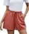 Women’s Cotton Linen Shorts Summer Casual High Waisted Drawstring Wide Leg Beach Lightweight Short with Pockets