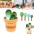 Cactus Measuring Spoons Set in Pot – Cute Cactus Shape Porcelain Measuring Spoon with Base Suitable for Milk Powder Sugar Salt Wet Dry Ingredients
