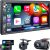 SJoyBring Upgrade Wireless Double Din Car Stereo with Apple Carplay, Android Auto, Dash Cam, Bluetooth, 4-Channel RCA, 2 Subwoofer Ports, 7″ HD Capacitive Touchscreen Car Radio, 60W*4, Backup Camera