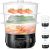 Cozeemax 3 Tier Electric Food Steamer for Cooking, 13.7QT Vegetable Steamer for Fast Simultaneous Cooking, Veggie Steamer, Food Steam Cooker, 60 Minute Timer, BPA Free Baskets, 800W(Black)