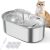 VALUCKY Cat Water Fountain Stainless Steel 304,3.2L/108oz Pet Fountain Cat Drinking Dispenser with 3 Replacement Filters and Ultra-Quiet Pump, Faucet Design for Multiple Pets,Dogs