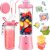 YIUOKAEI Portable Blender Personal Juicer – Kitchen 21oz USB Rechargeable 4000mAh Large Battery with 6 Blades for Smoothies Shakes Baby Food and Proteins – Home Office Gym Sports and Travel (Pink)
