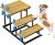 Deformable Bamboo Pet Dog Stairs Dog Steps for High Bed & Couch, Adjusted 4 or 3 Ladder Dog Step Pet Stairs, Metal & Non-Slip Bamboo Board Pet Step Cat Stairs Steps for Small Medium Dogs