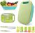 Camping Cutting Board, HI NINGER Collapsible Chopping Board with Colander, 9-In-1 Multi Chopping Board Kitchen Vegetable Washing Basket for Camping,Camping Gifts Camping Accessories for RV Campers