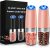 Gravity Electric Pepper and Salt Grinder Set, Adjustable Coarseness, Battery Powered with LED Light, One Hand Automatic Operation, Coral, 2 Pack