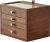 CHOSIN Black Walnut Wooden Jewelry Box for Women Classical Solid Wooden 4-Layer with Glass Lid and Pull-out Necklace Storage Layer Watch Necklace Ring Earring Valentines Day Mother’s Day Gifts