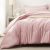 UNILIBRA Queen Comforter Set 7 Pieces – Pink Bed in a Bag Queen Size Soft for All Seasons – Cationic Dyeing Bedding Comforter Sets with Comforter, Flat Sheet, Fitted Sheet, Pillowcases & Shams