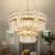 AOOCHOK Modern Crystal Chandelier Gold Finish Light Fixture, Round Crystal Pendant Light Hanging Lamp, for Living Room, Dining Room, Restaurant, E12 x 15, Ø29.5 inch(Bilayer)