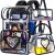 TXHVO Clear Backpack, Heavy Duty Transparent Bookbag, See Through PVC Backpacks for Men Women