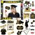 21PCS 2024 Graduation Photo Booth Props, LMSHOWOWO Graduation Photo Booth Frame, Funny Graduation Party Selfie Props, Black Gold Inflatable Grad Selfie Photo Frame, for 2024 Graduation Party Supplies