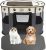 Portable Dog Playpen, Puppy Playpen with Carrying case & Free Waterproof Pee Pad, Dog Play Pen Indoor/Outdoor/Travel (White, M)