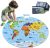 DIGOBAY World Map Jigsaw Puzzle for Kids 4-8, 70 Piece Globe Large Round Floor Puzzles for Kids Ages Toddler Puzzle Geography Games Educational Toys Birthday for Children
