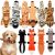 VercanMonth 10 Pcs Dog Squeaky Toys No Stuffing Plush Dogs Chew Toy Crinkle Dog Toys Raccoon Squirrel Skunk Tiger Deer Lion Tiger Leopard Cute Soft Puppy Toys to Keep Them Busy Pet Supplies