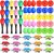 Auidy_6TXD 60 Pcs Shaker Musical Instruments Easter Egg Music Party Favor for Kids Learning Percussion Toy, Wrist Jingle Bells, Maracas Rattle Shaker Sand Hammers, and Music Scarf